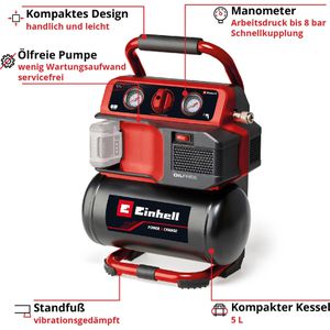 Produktbild für Kompressor Einhell TE-AC 18/75 Li OF-Solo, 69 dB(A), 18V