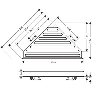 Produktbild für Duschablage hansgrohe AddStoris 41741000, chrom