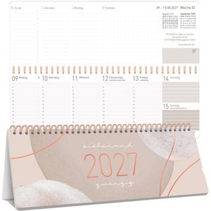 Produktbild für Tischkalender Häfft 11339-2, Soft Beige, Wochenkalender quer