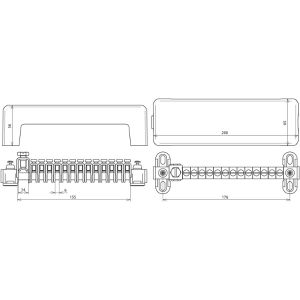 Produktbild für Potenzialausgleichsschiene DEHN 563 030, Messing