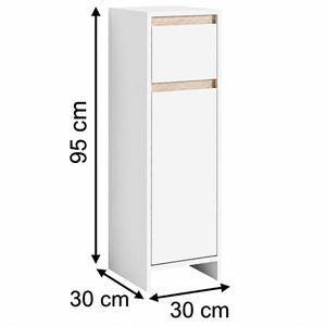 Produktbild für Badschrank Vicco Emma, weiß / sonoma eiche