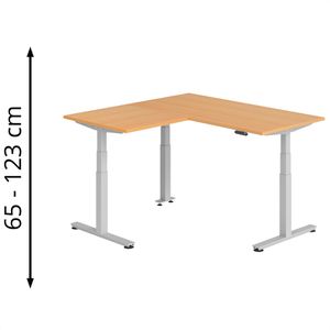 Produktbild für Schreibtisch Hammerbacher XDSMW, buche / silber