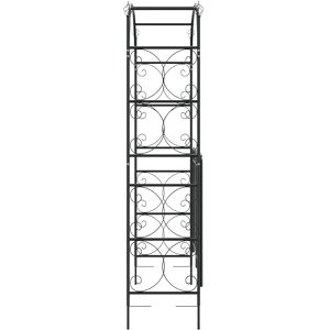 Produktbild für Rosenbogen vidaXL 319352, schwarz, mit Tür