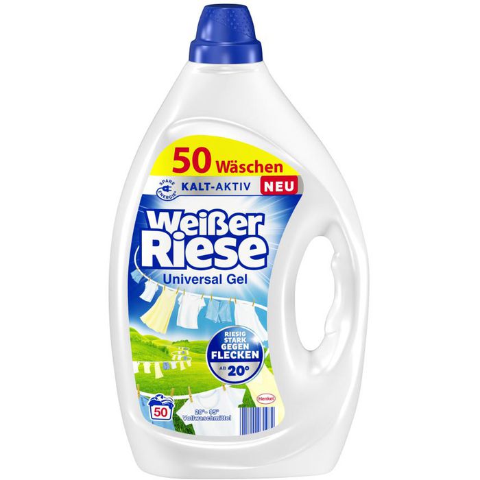 Weißer-Riese Waschmittel Universal Gel, Liter, – Böttcher Gel, AG Waschladungen 2,25 50 Vollwaschmittel