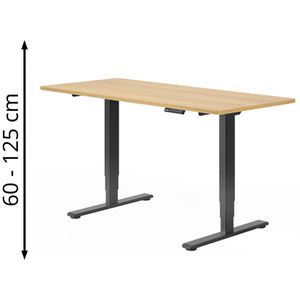 Schreibtisch FlexiSpot E5B, ahorn / schwarz
