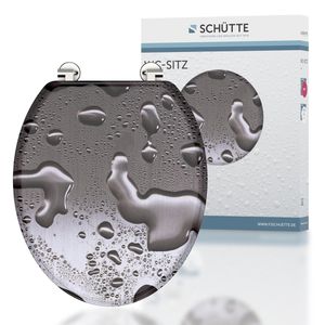 Produktbild für WC-Sitz Schütte Grey Steel 80023, oval, aus Holz