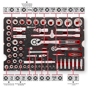 Produktbild für Steckschlüssel Einhell E-Case 370520, 60-teilig