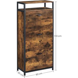 Produktbild für Schuhschrank Vasagle LBS101B01, vintage braun