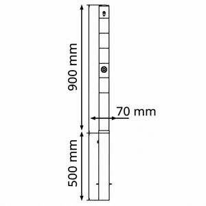 Produktbild für Absperrpfosten Schake 470FZB+1, 1 Öse, rot/weiß, aus Metall
