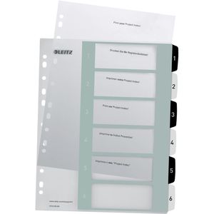 Produktbild für Register Leitz 1214-00-00 WOW, A4 Überbreite, 1-6