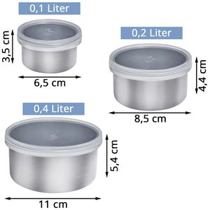 Produktbild für Frischhaltedose Lurch Minidosen, aus Edelstahl