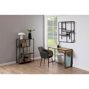 Produktbild für Wandregal AC-Design Seaford, schwarz / wildeiche