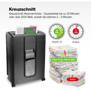 Produktbild für Aktenvernichter Peach 511140 PS500-70OP, mit Rollen
