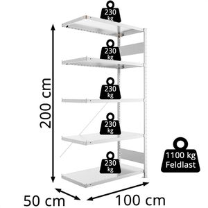 Produktbild für Anbauregal META-Regalbau 20088740, 5 Metallböden