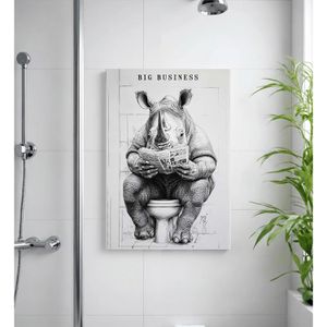Produktbild für Wandbild Sinus-Art Nashorn auf Toilette