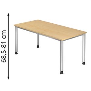 Schreibtisch Hammerbacher H-Serie, ahorn / silber