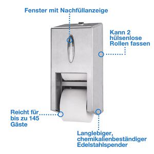 Produktbild für Toilettenpapierspender Tork OptiServe, 472019, T7 System