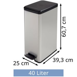 Produktbild für Mülleimer Curver Deco Bin Slim, silber