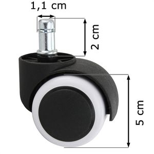 Produktbild für Stuhlrollen AMSTYLE SPM1.912, 5 Stück