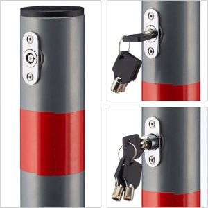 Produktbild für Absperrpfosten Relaxdays 100200922, grau, aus Metall