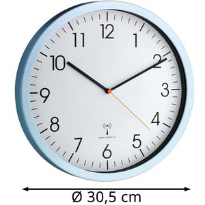Produktbild für Wanduhr TFA 60.3517.55, Aluminium, analog, Funkuhr