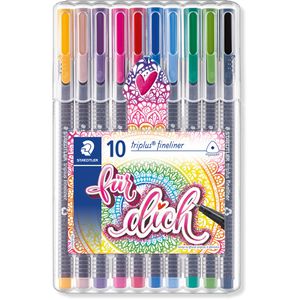Produktbild für Fineliner Staedtler Triplus Me Time 334 SB10 D farbig sortiert