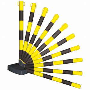 Produktbild für Absperrpfosten Moravia GUARDA Flex, schwarz/gelb, Kunststoff