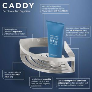 Produktbild für Duschablage Tiger Caddy 1400430946, Edelstahl gebürstet