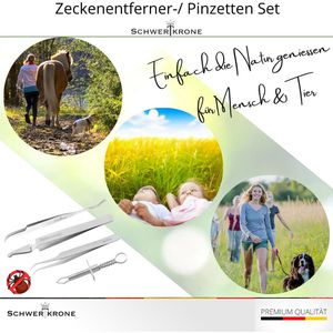 Produktbild für Zeckenzange Schwertkrone Zecken-Set 4-teilig