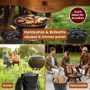 Produktbild für Ascheeimer Black-Oak Etna, schwarz, mit Deckel