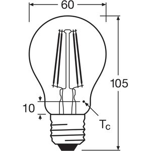 Produktbild für LED-Lampe OSRAM Value Classic A Filament, E27