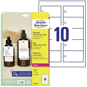 Produktbild für Hängeetiketten Zweckform T1001-10, 90 x 50 mm