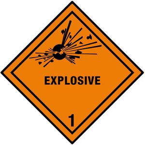 Gefahrgutaufkleber Boxlab Gefahrzettel, Klasse 1.1