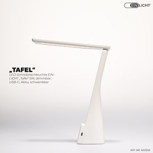 Produktbild für Schreibtischlampe EinLicht Tafel, silber, LED, dimmbar