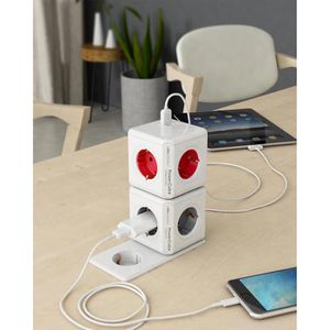 Produktbild für Steckdosenwürfel allocacoc PowerCube, weiß / grau