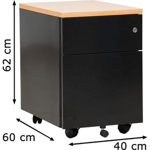 Produktbild für Rollcontainer G-Office MPS/P.2, aus Metall, schwarz