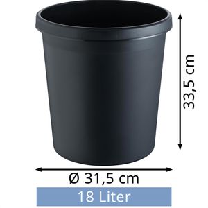 Produktbild für Papierkorb Helit H6105895, the german, schwarz