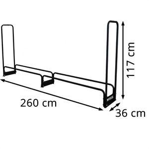 Produktbild für Kaminholzregal PROREGAL Chimera, mit Schutzplane, schwarz