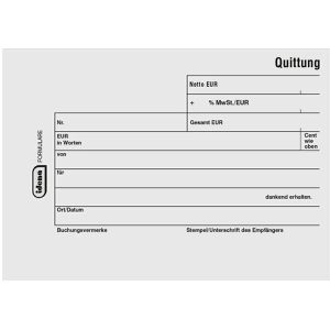 Produktbild für Quittungsblock Idena 10849, MwSt. separat