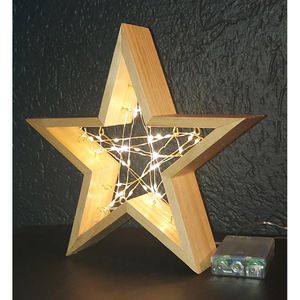 Weihnachtsstern Star-Max 35871, LED Holzstern
