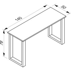 Produktbild für Schreibtisch VCM Lona, 914688, sonoma eiche / schwarz