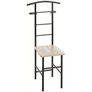 Haku-Möbel Herrendiener Rita, schwarz / eiche, Herrendienerstuhl, 46 x 109 x 46cm, Metall / Holz