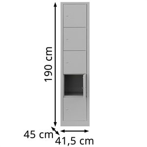 Produktbild für Schließfachschrank Lüllmann XL, 523910, lichtgrau
