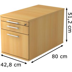 Produktbild für Rollcontainer Hammerbacher H-Serie, aus Holz, buche
