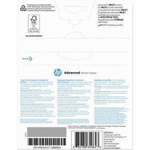 Produktbild für Fotopapier HP Q8696A Advanced, für Inkjet, 13 x 18 cm