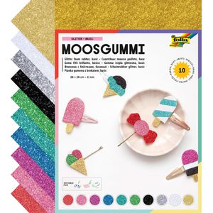 Moosgummi Folia 239109 Glitter Basic, 20 x 29 cm