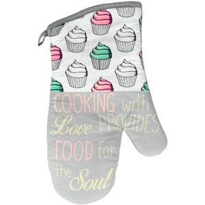 Ofenhandschuh Metaltex Cupcakes, 239507080, grau / weiß