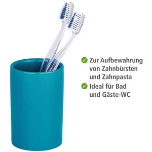 Produktbild für Zahnputzbecher Wenko Polaris, aus Keramik, petrol