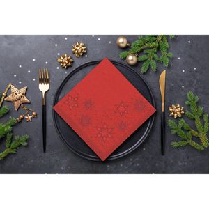 Produktbild für Servietten Papstar 82447 Just Stars rot