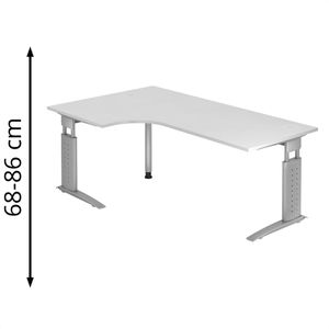 Schreibtisch Hammerbacher U-Serie, weiß / silber
